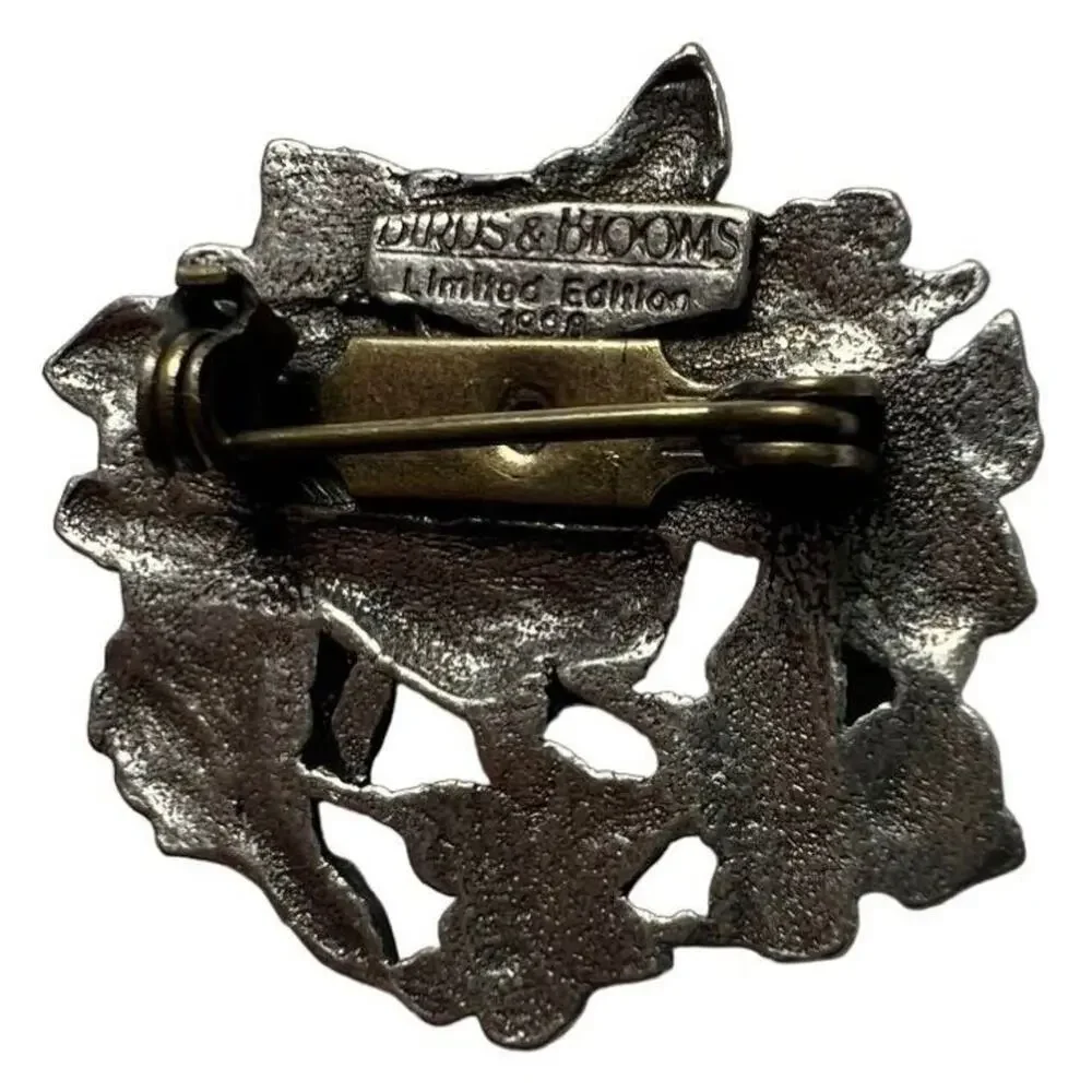 Limited Edition Brooch Pin 1998 Pewter Birds and Blooms